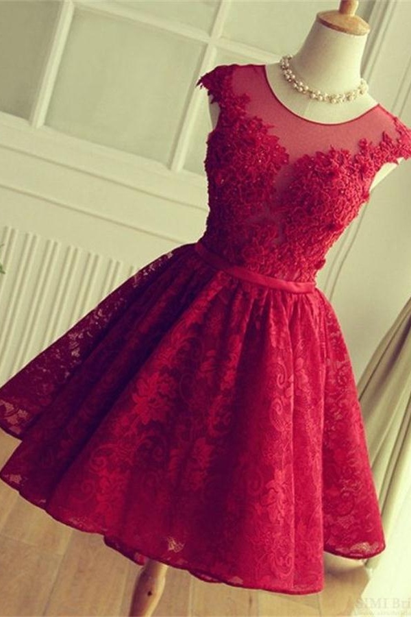 Formal Short Homecoming Dresses,beautiful Red Cocktail Dresses,charming Graduation Dresses