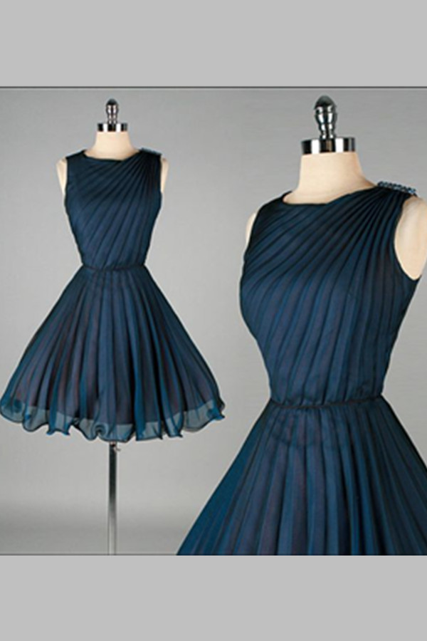 Navy Blue Short Chiffon Homecoming Dresses,classy Homecoming Dress,simple Homecoming Dress For Teens