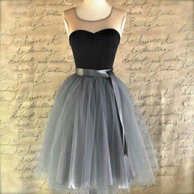 Black Top With Grey Skirt Homecoming Dresses,simple High Quality Party Dresses,short Prom Dresses,cocktail Dresses,graduation Dresses