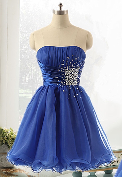 Simple A Line Short Blue Homecoming dress For Teens Birthday Outfits C717 main image 0