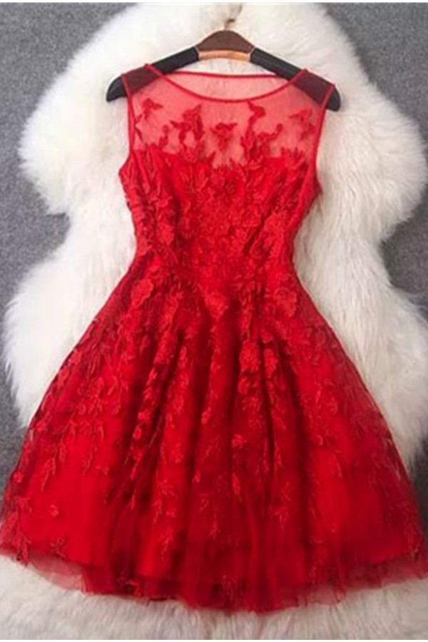 Charming Red Lace Short Homecoming Dresses,sparkly Cocktail Dresses,short Prom Dresses Dr0446
