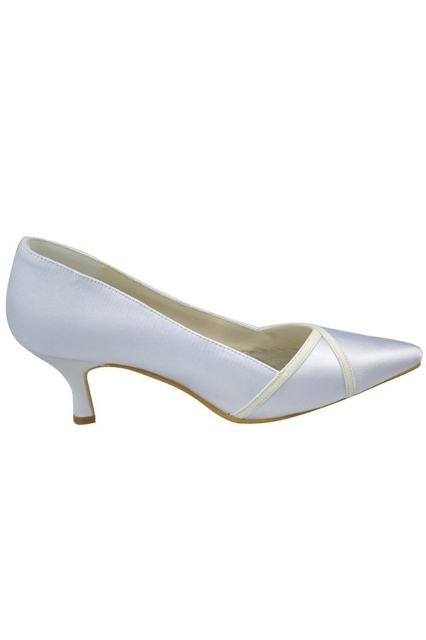 White Wedding Shoes,Handmade Evening Shoes,Pointed Toe Shoes,Satin ...