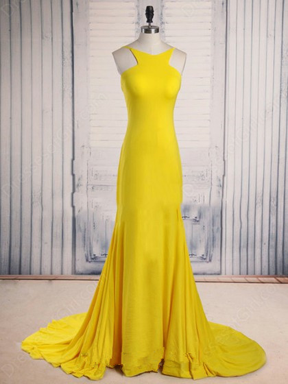 Yellow Open Back Prom Dresses,mermaid Sweep Train Prom Gowns,long Prom Dresses For Teens,evening Dresses,party Dresses