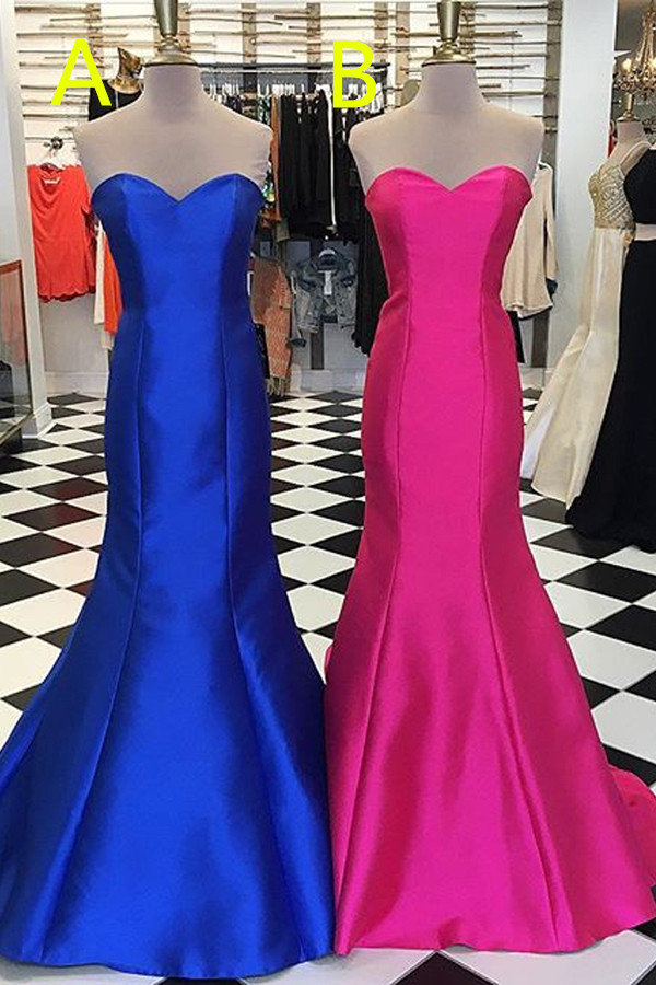 Pink And Royal Blue Lace Up Long Prom Dresses,simple Sweetheart Prom Gowns,elegant Bridesmaid Dresses,party Dresses
