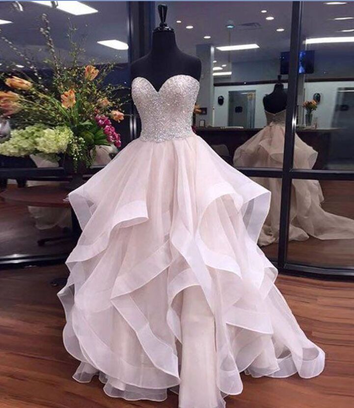 Sweetheart Ball Gown Long Prom Dresses For Teens,beaded Evening Dresses,sparkly Prom Dresses,gorgeous Party Dresses,cute Dresses,princess Dresses