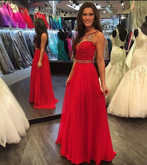 red prom dress glitter