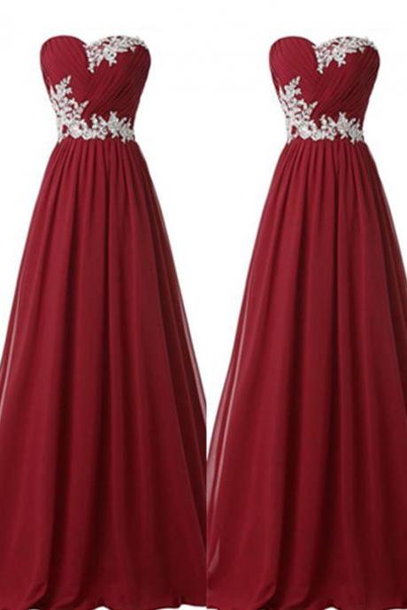 2016 Back Up Lace Long PromDresses,Sweet Heart Evening Dresses,Burgundy Prom Dresses,Lace Prom Gowns On Sale