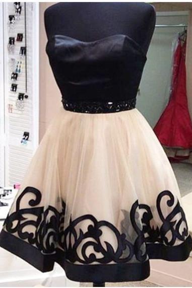 2016 Strapless Simple Homecoming Dresses,cute Cocktail Dresses,pretty Graduation Dresses For Teens