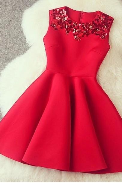 2016 Sparkly Short Red Homecoming Dresses,simple Homecoming Dress,modest Cocktail Dresses,pretty Graduation Dresses