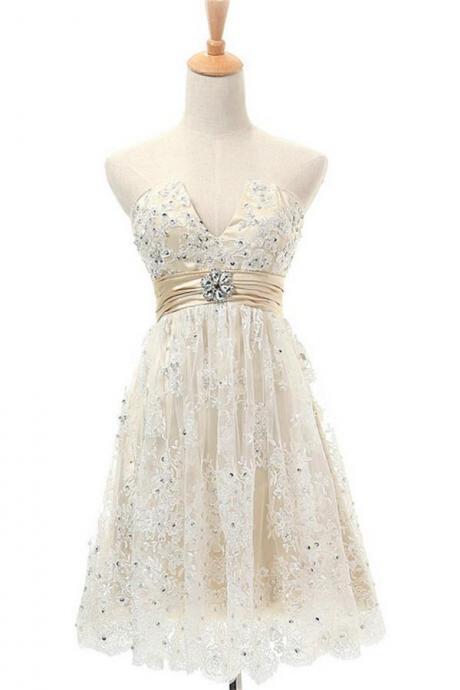 Lace Homecoming Dresses,v-neck Homecoming Dresses,zipper Back Homecoming Dresses,pretty Homecoming Dresses