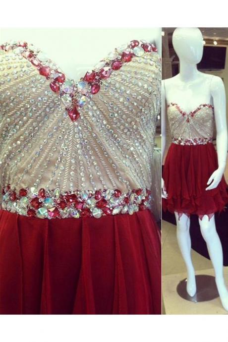 Gorgeous Sweetheart Homecoming Dresses,handmade Beading Homecoming Dress,pretty Cocktail Dresses