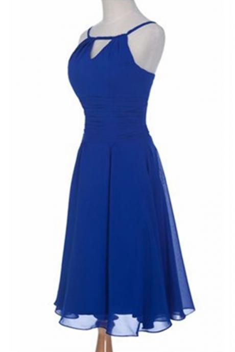 Royal Blue Simple Chiffon Homecoming Dresses,short Prom Dresses