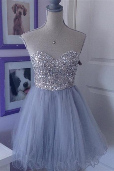 Baby Blue Short Sweetheart Homecoming Dresses,classy Homecoming Dress