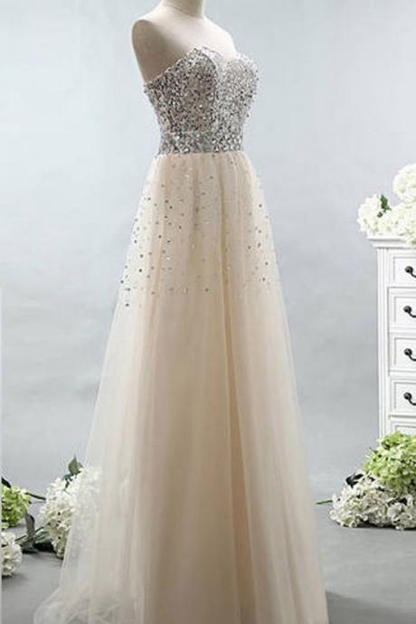 Real Beauty Sweetheart Prom Dresses,Beading Long Prom Dress,Prom Gowns,Dresses For Teens,Party Dresses