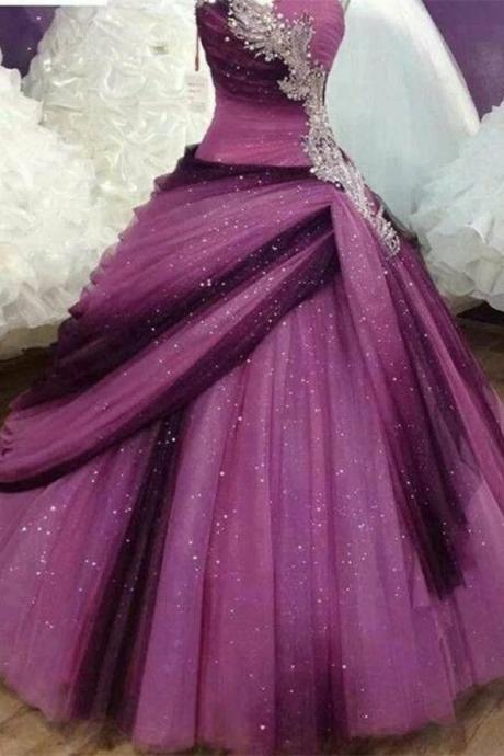 Beautiful Strapless Quinceanera Dresses,ball Gown Prom Dresses,gorgeous Sequin Shiny Prom Gowns,sparkly Prom Dress For Teens Dr0528