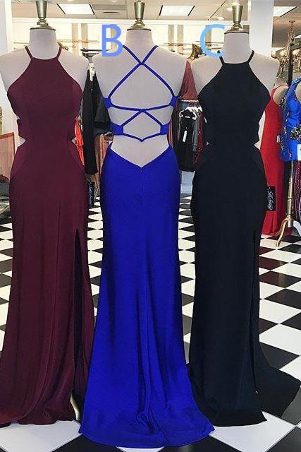 Mermaid Backless Prom Dresses For Teens,simple Royal Blue Prom Dress,sheath Prom Gowns,prom Dresses 2017,evening Dresss,party Dresses