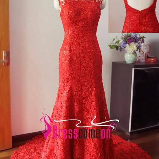 High-Neck Red Backless Prom Dresses,Sexy Long Prom Dresses, Dresses For ...