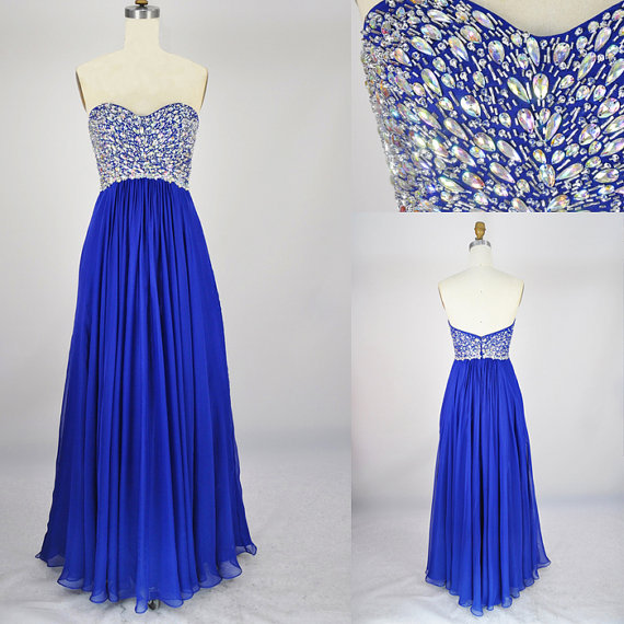 Beading Prom Dresses, Sweetheart FloorLength Evening Dresses, Real