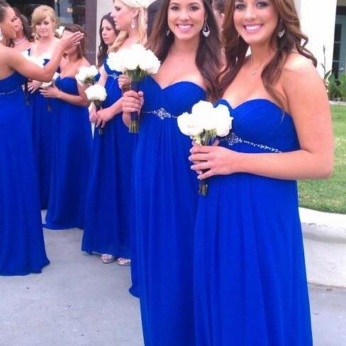 royal blue bridesmaid dresses long