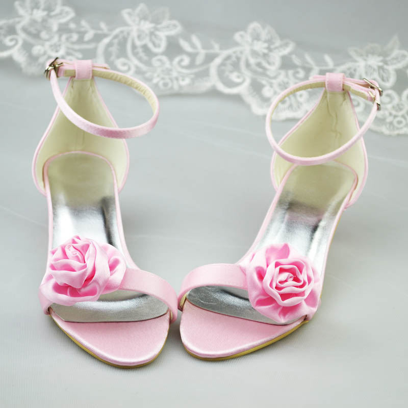 Pink Bridal Wedding Shoes,bridal High Heels,satin Party Dress, Bridal ...