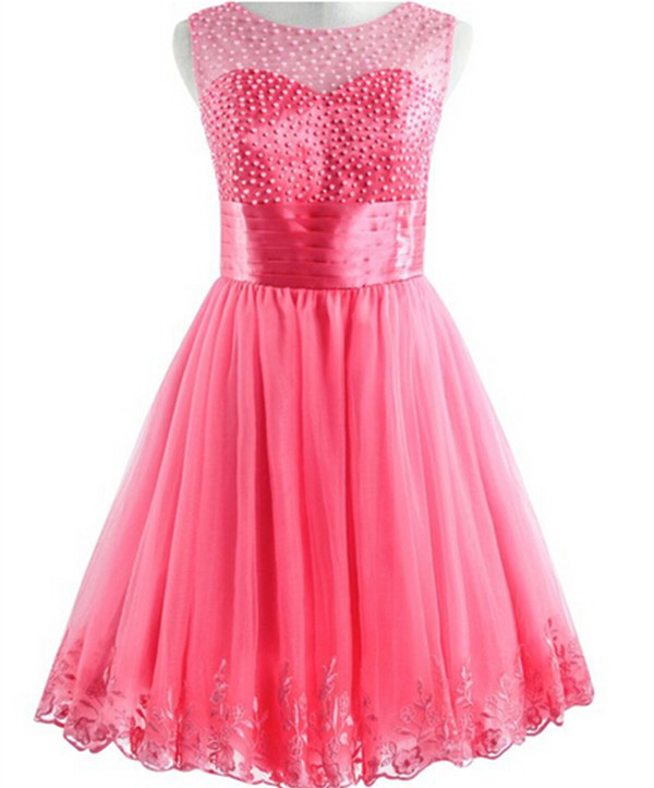 Short A-line Sleeveless Lace Open Back Formal Graduation Homecoming Dresses main image 1