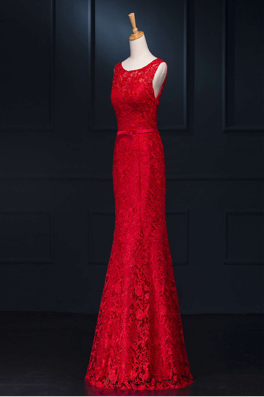 open back red gown
