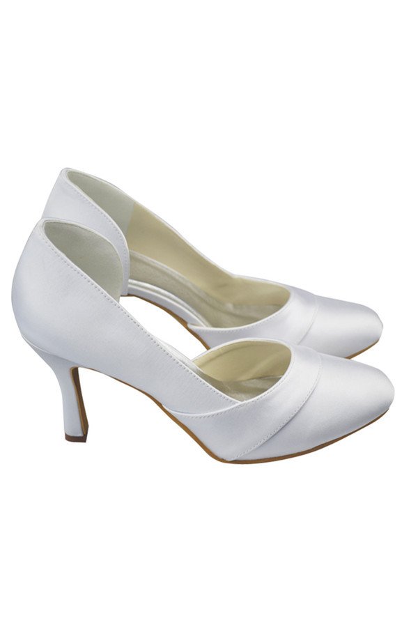 white satin platform